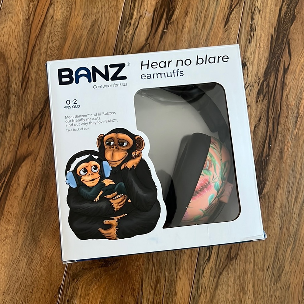 Banz Baby Earmuffs 0-2 years Hear No Blare For Airplanes, Concerts, Loud Places